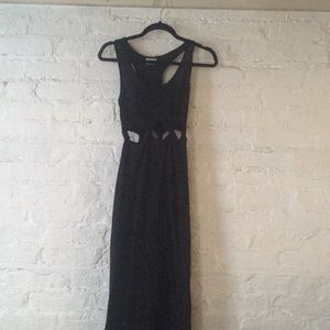 Black Maxi w/ Knotted Cut-Outs